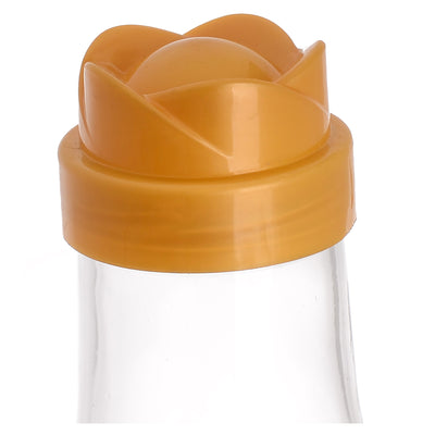 زجاجة مياه وعصير دائرية بلاستيك أصفر بطبعة دوناتس - (1000 مل)