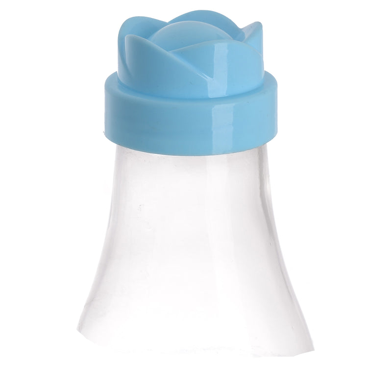 زجاجة مياه وعصير دائرية بلاستيك أزرق بطبعة قبعة ريش - (1000 مل)