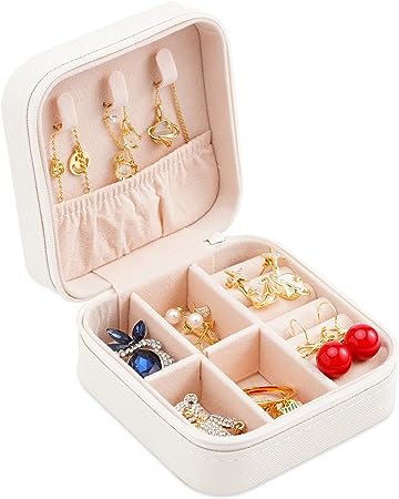 صندوق مجوهرات صغير محمول للسفر 9.5*9.5*4.5سم