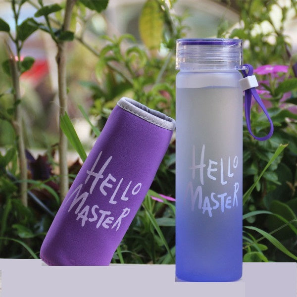 زجاجة مياه شفافة مطبوعة بعبارة هالو ماستر سعة 500 مل