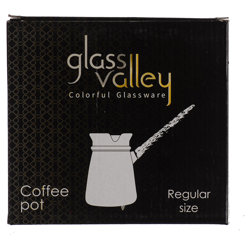 كنكة قهوة من زجاج مع مقبض كريستال حجم صغير شفاف 8.5×6×5.5 سم