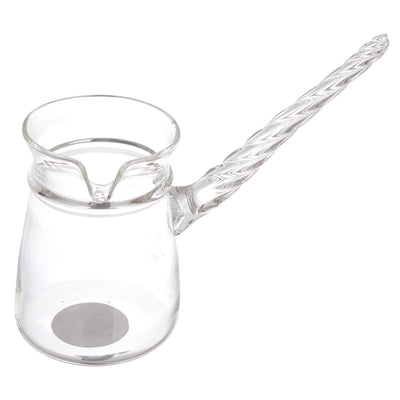 كنكة قهوة من زجاج مع مقبض كريستال حجم صغير شفاف 8.5×6×5.5 سم