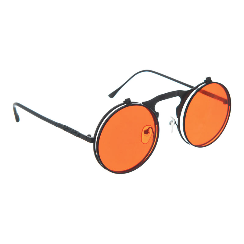 نظارات شمسية دائرية ملونة ذات عدسات شفافة 2×1 احمر x شفاف