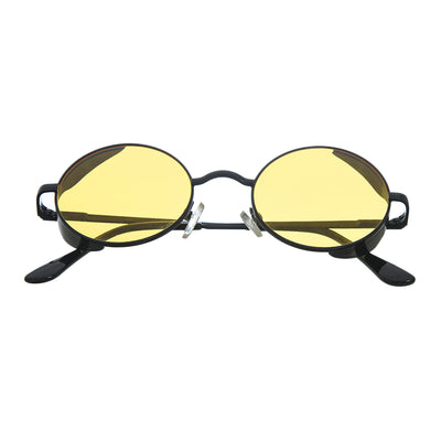 نظارة شمسية معدن دائرية الشكل لون اصفر