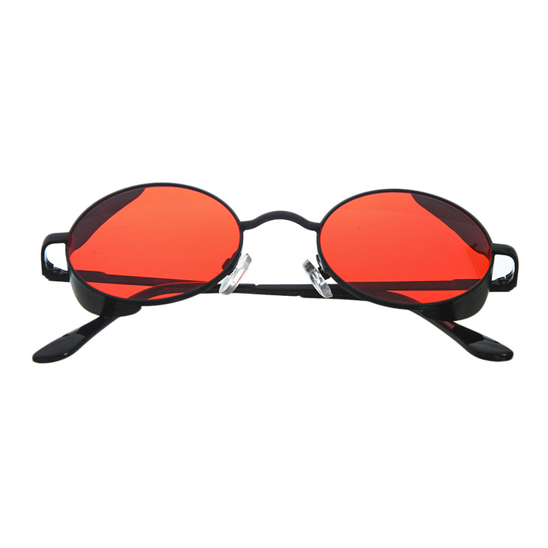 نظارة شمسية معدن دائرية الشكل لون احمر