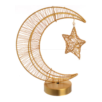 أستاند مجسم هلال كبير مع نجمه ذهبي -ديكور رمضان