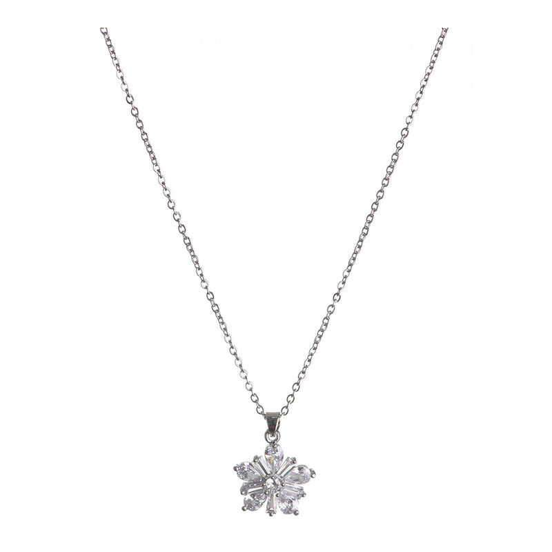 Thin chain with butterfly pendant, silver color