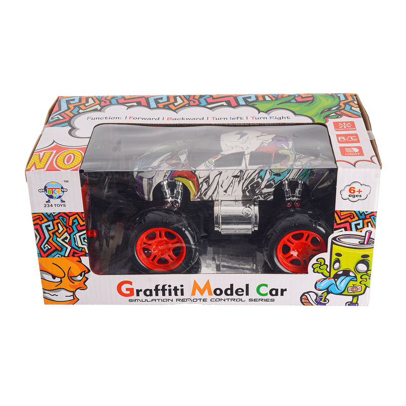 Remote-controlled monster racing car, 20 x 11 cm, white color