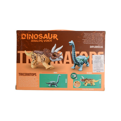 Triceratops and Diplodocus Dinosaur Toy Turquoise*Brown