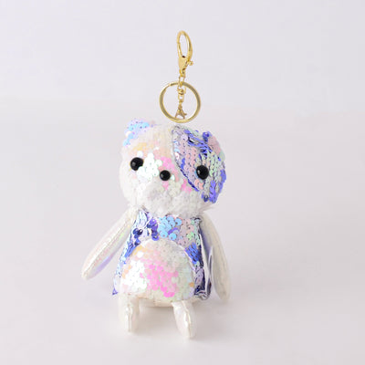 Teddy bear medallion with pearl sequins