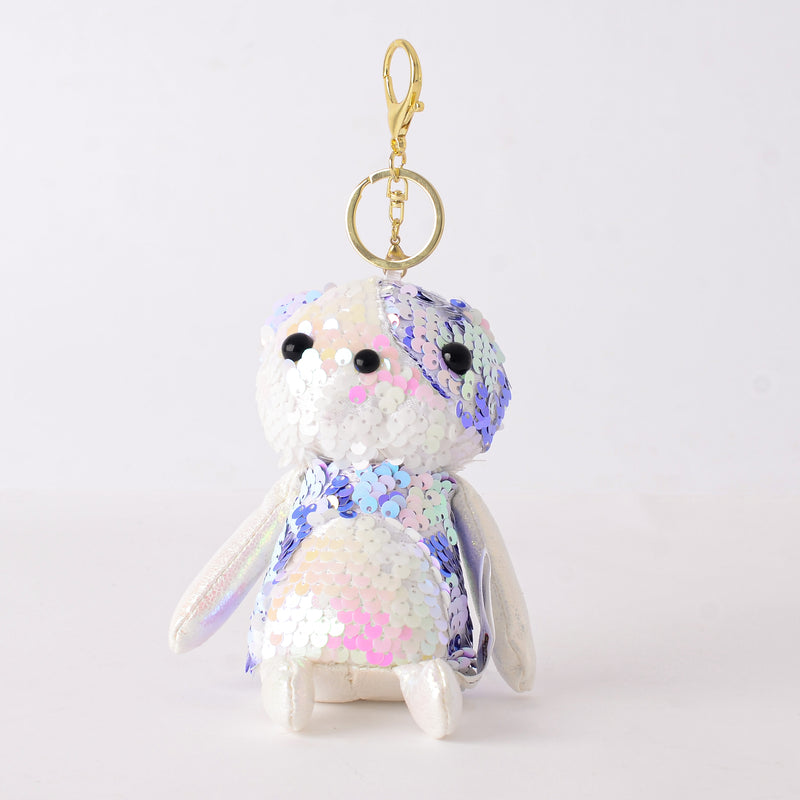 Teddy bear medallion with pearl sequins