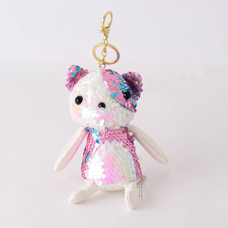 Teddy bear medallion with pearl sequins