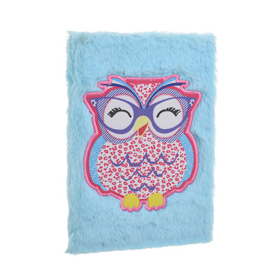 Fuchsia fur owl notebook