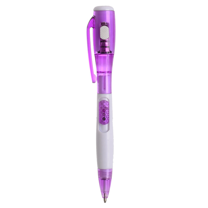 Tactical ballpoint pen with flashlight