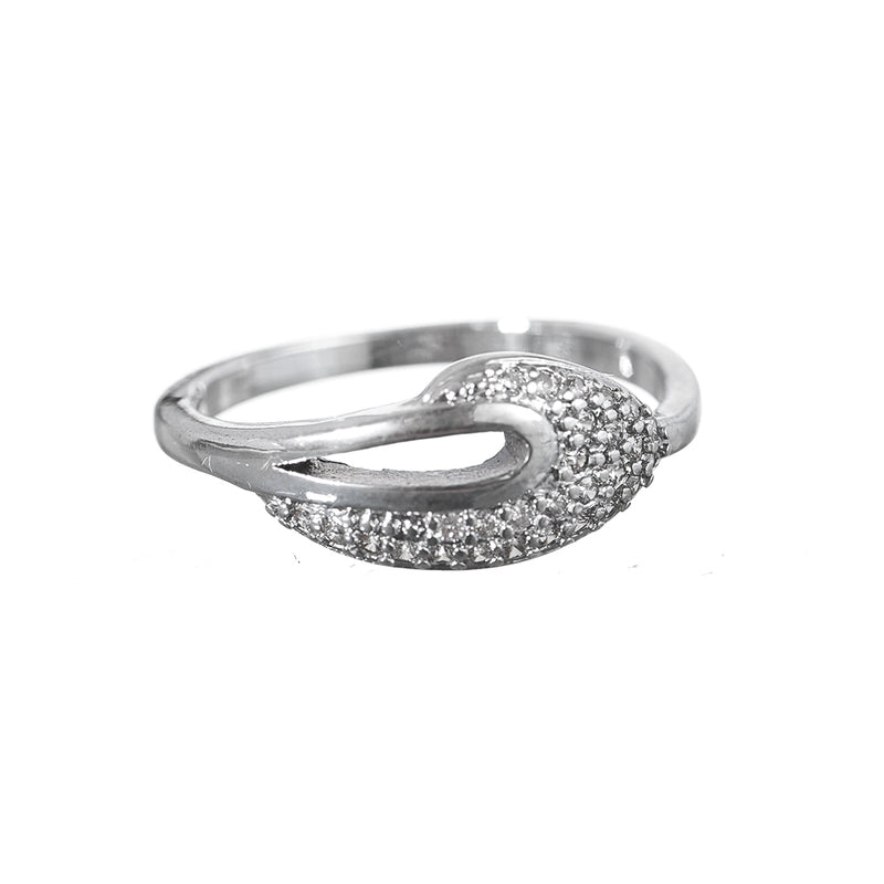 Fashion Rings silver stone ring, size 17