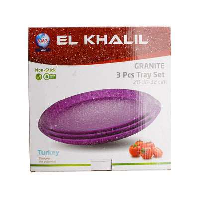 Granite tray set 28 - 30 - 32 cm purple from EL Khalil