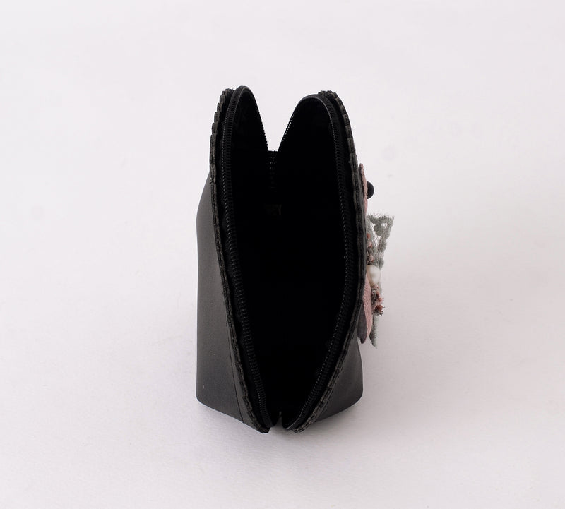 محفظة ميني جلد صناعي مع سلسلة مفاتيح نمط فلامنجو
