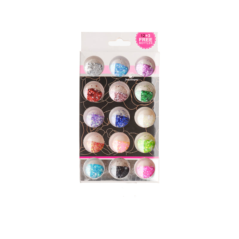 Nail decoration set, 15 different colors