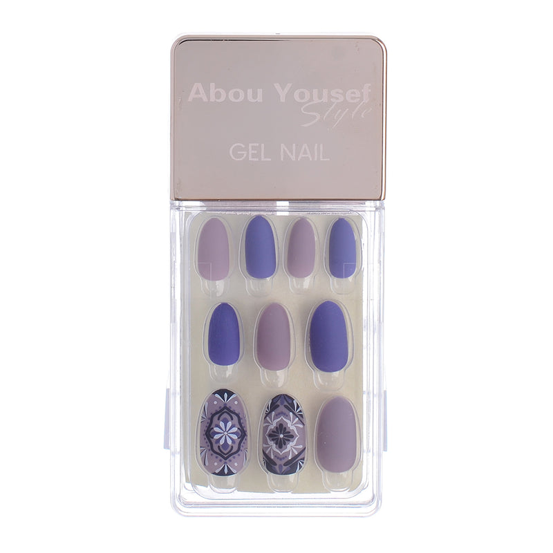 Gel nails, 30 nails, size 12, from Abu Youssef, style mauve*purple