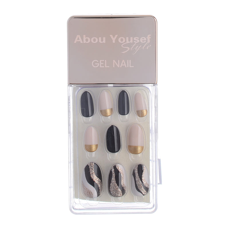 Gel nails, 30 nails, size 12, from Abu Youssef Style, Rose*Black