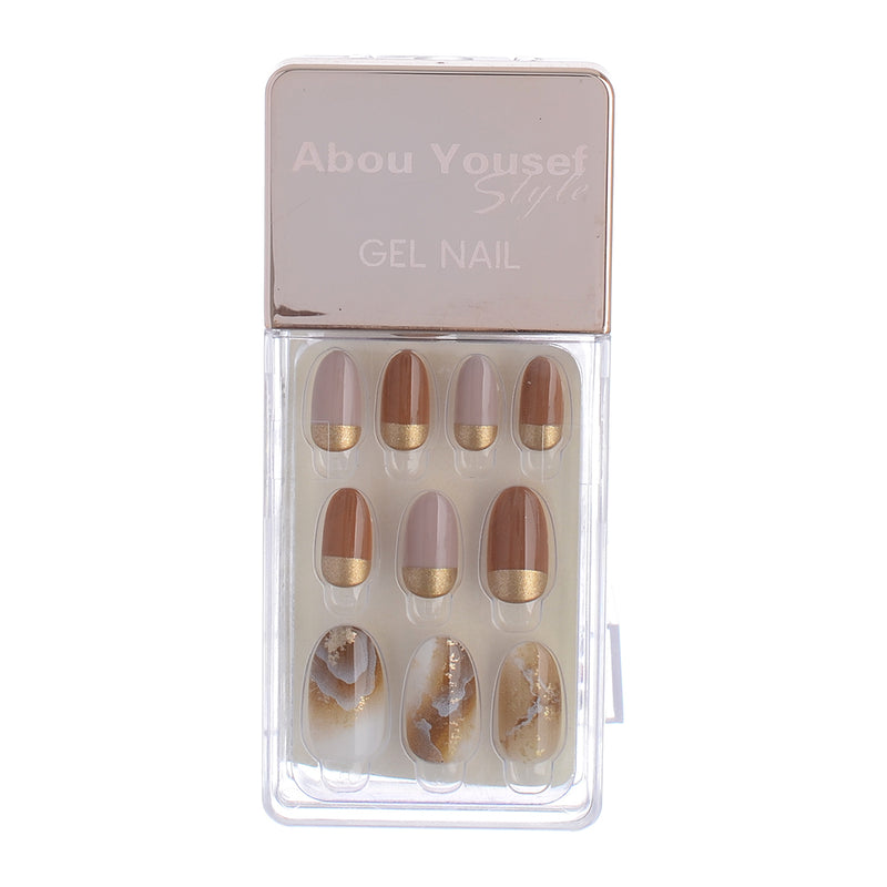 Gel nails, 30 nails, size 12, from Abu Youssef, Kashmir Style*brown