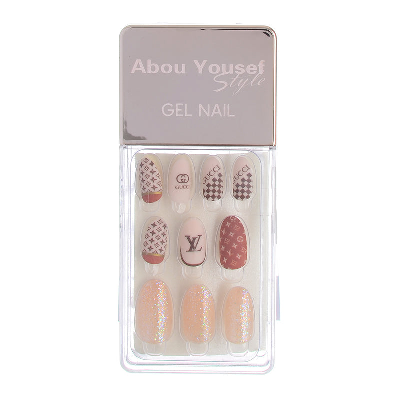 Gel nails, 30 nails, size 12, from Abu Youssef, style, beige*rose bronze*burgundy 