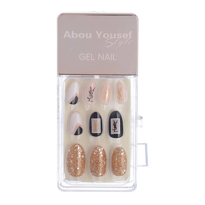 Gel nails, 30 nails, size 12, from Abu Youssef, style, rose*black*brown, bronze