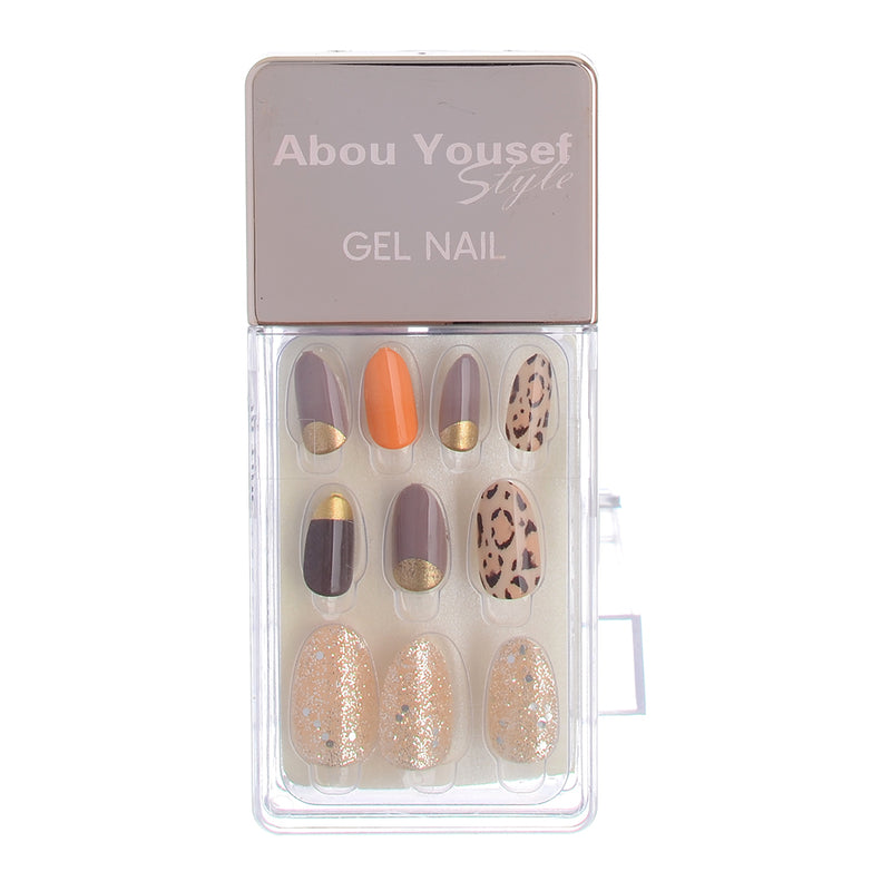 Gel nails, 30 nails, size 12, from Abu Youssef, Kashmir style*gold bronze*tiger beige 