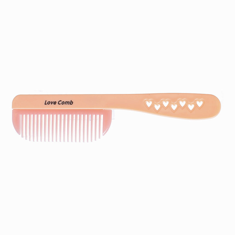 Wide tooth detangling comb with Simon heart holes handle