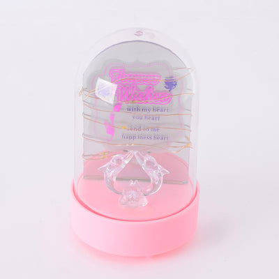 Dolphin shaped glass crystal, LED and pink music