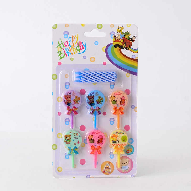 Birthday candle set, 12 pieces, balloon shape