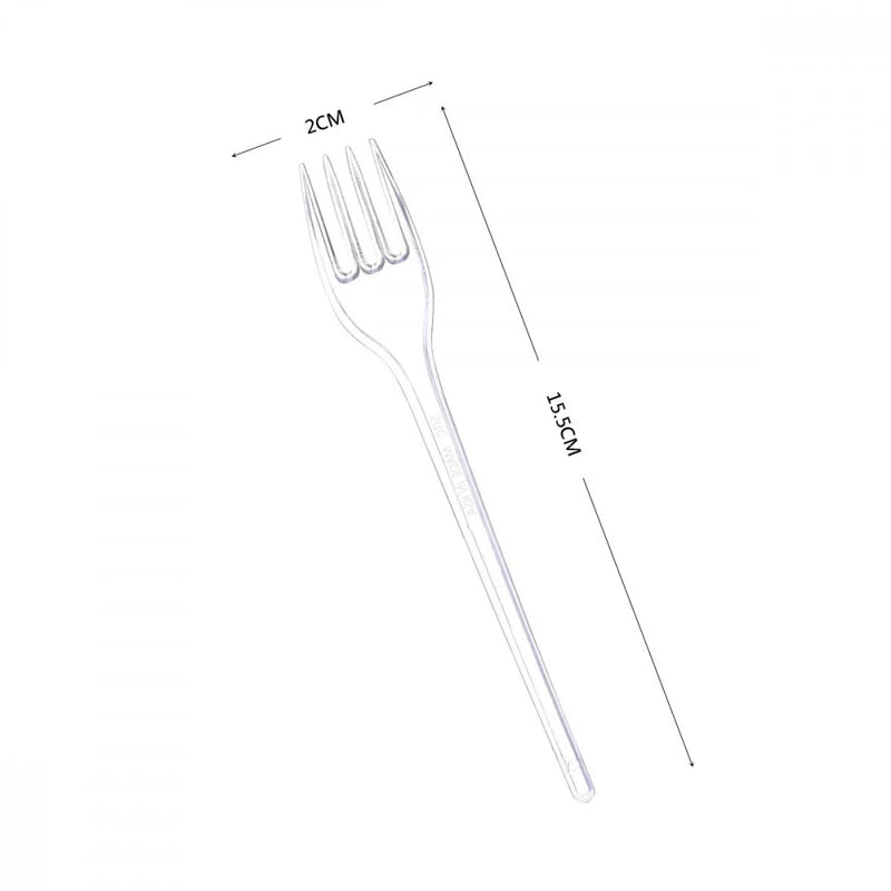 Set of transparent plastic forks 12×1