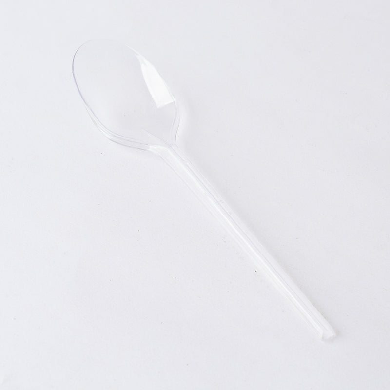 Set of transparent plastic spoons 12×1