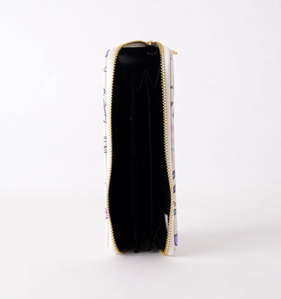 محفظة جلد بسوستة كبيرة ذات رسمة يونيكورن