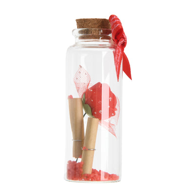 Sea messages bottle (rose), Valentine’s Day gift, small size, glass color, 8 cm