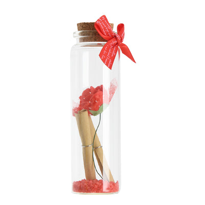 Sea Messages bottle (rose), Valentine’s Day gift, large size, glass color, 10 cm