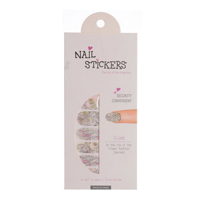 A set of nail polish stickers in different shapes, silver