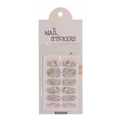 A set of nail polish stickers in different shapes, silver