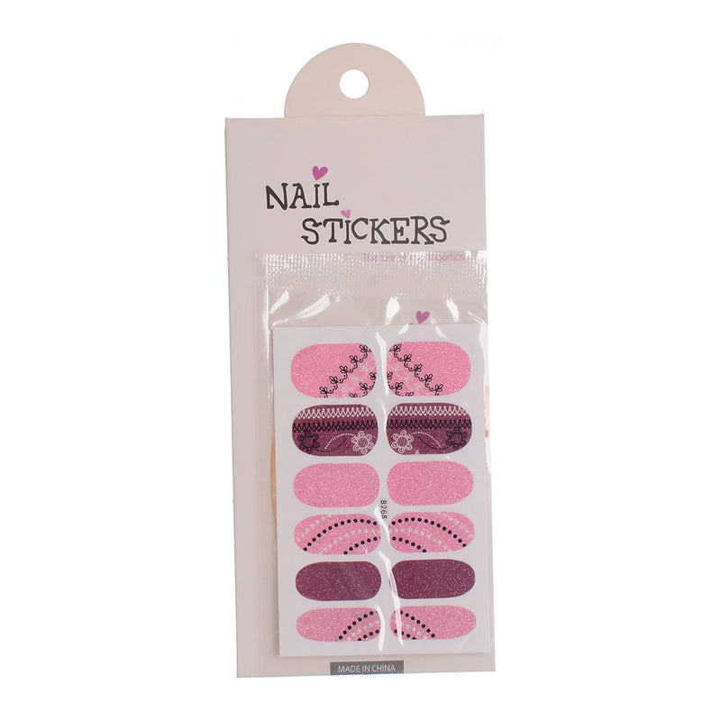 A set of nail polish stickers in different shapes, mauve*pink