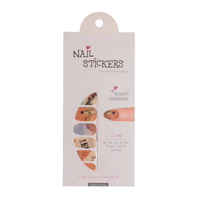 A set of nail polish stickers in different shapes, orange*beige