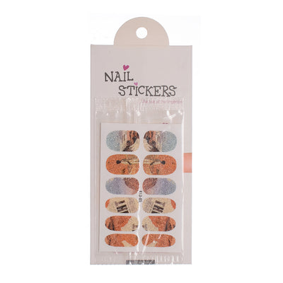 A set of nail polish stickers in different shapes, orange*beige