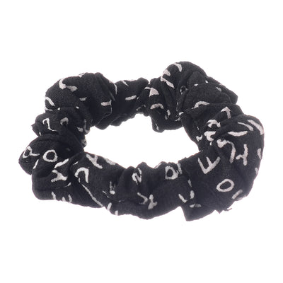 A set of hair scrunchies for women, 2 pieces of cloth, in the shape of letters, white*black