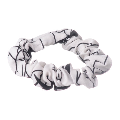 A set of hair scrunchies for women, 2 pieces, black*white striped fabric