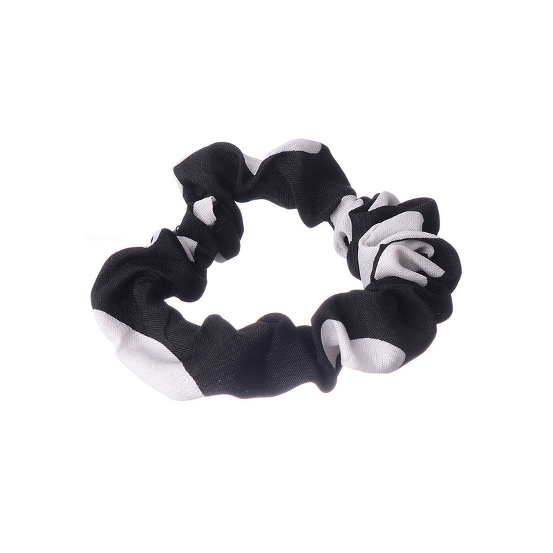 A set of hair scrunchies for women, 2 pieces, patterned in circles, white*black