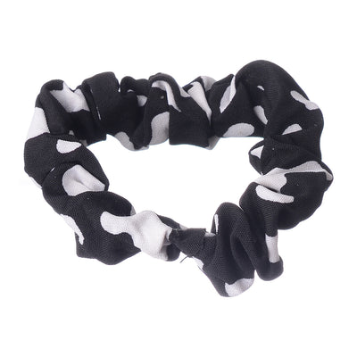 A set of hair scrunchies for women, 2 pieces, engraved with letters, black*white