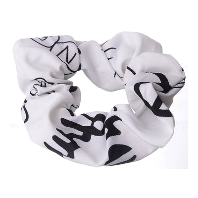 A set of hair scrunchies for women, 2 pieces, engraved with letters, white*black