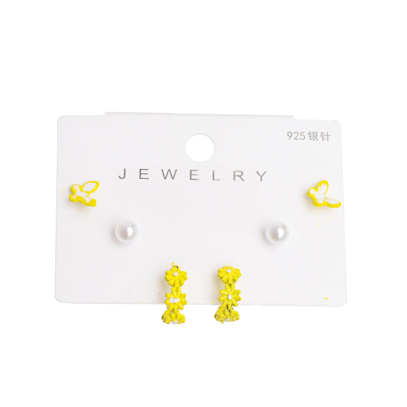 A set of earrings for women, 6 pieces