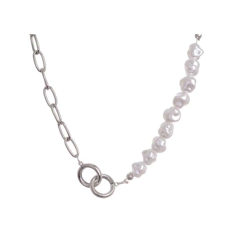 Chain chain with white silver * gold pearls