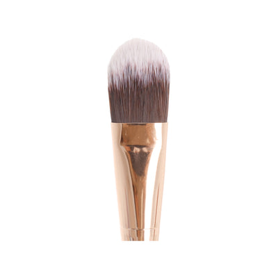 Flat makeup brush for blending foundation, white x black