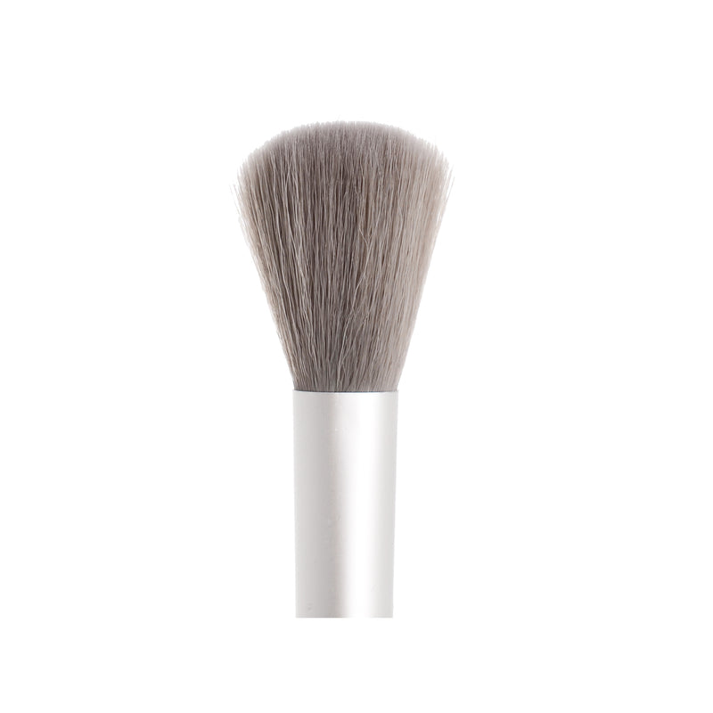 Gray makeup brush for distributing blush and powder